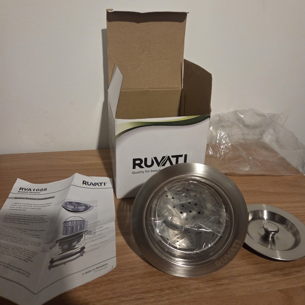 Ruvati Kitchen Sink Basket Strainer Drain Stainless Steel RVA1025